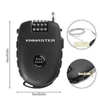 HL-300 Motosiklet Kask� Kilidi Esnek Kablolu