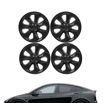Tesla Model Y LARGE BLADE Jant Kapa Seti 19 n, Mat Siyah Renk (4 Adet Set Olarak Satlmaktadr.)