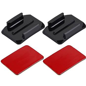 T�m Aksiyon Kameralara Uyumlu 2 Adet Oval Zemin Aparat�+ 3M Yap��kan Bant