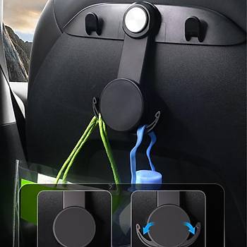 Tesla Model Y / Juniper / Model 3 Koltuk Arkasna Taklan ok Amal Askl Kanca , Siyah Renk