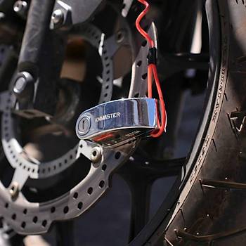 KNMASTER DL510A 10 mm Alarml� Disk Kilidi | Hat�rlatma Kablosu ve Ta��ma �antas� Hediye | Silver