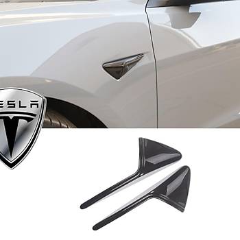 Tesla Model Y Yan Kamera ereve Kapa Parlak Siyah Kaplama, HW3.0, 2 Adet Set Olarak,