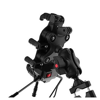 KNMASTER TT-820WC Kablosuz �arjl� T�m Motosikletlere Uyumlu Titre�im Mod�ll� Telefon Tutucu