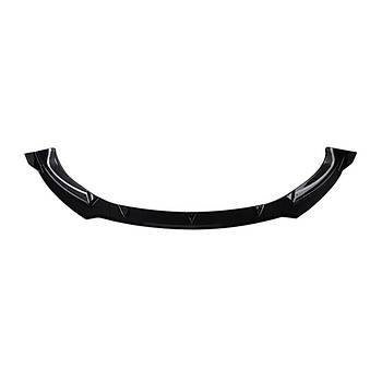 Tesla Model Y �n Tampon Alt Spoyler - (3 Par�a) - Parlak Siyah