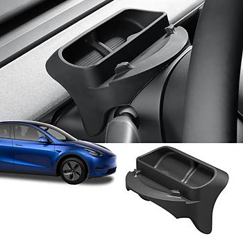Tesla Model Y / Model 3 Direksiyon Arkasna Taklan ok Amal Silikon Dzenleyici, Siyah Renk