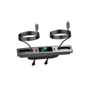 Tesla Model Y/ Model 3  Orta Konsol USB Girii Teleskopik Hzl arj Type C Ve Iphone PD uyumlu , Siyah Renk