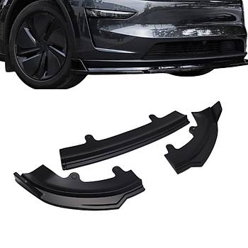 Tesla Juniper  n Tampon Alt Spoyler, 3 Para Set Olarak, Mat Siyah Renk