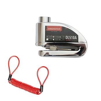 KNMASTER DL510A 10 mm Alarml� Disk Kilidi | Hat�rlatma Kablosu ve Ta��ma �antas� Hediye | Silver