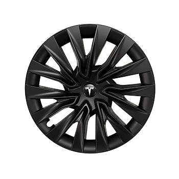 Tesla Model 3 SOUL Jant Kapa�� - 18 �n� - Mat Siyah - 4 Adet Set
