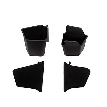 Tesla Juniper Arka Bagaj Sa� ve Sol Kaymaz Y�zey Kapakl� Saklama Kutular� � 2�li Set � Siyah