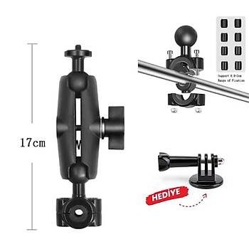 Knmaster MC-30 Ayna ve Gidon Ba�lant�l� 360� Ayarlanabilir Kamera Tutucu Aparat