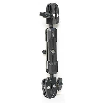 Knmaster MC170 ? 360� Ayarlanabilir Motosiklet �ift Yenge� Kelep�eli (Double Clamp) Aksiyon Kamera Destek Aparat� (28 cm)