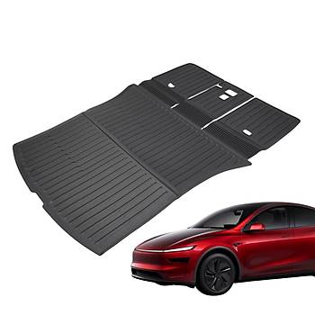 Tesla Juniper Arka Bagaj ve Koltuk Arkas Havuzlu Kauuk Paspas, Tek Para Siyah Renk