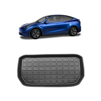 Tesla Model Y  n Bagaj Havuzlu Kauuk Paspas, Kabartma Desenli, Siyah Renk
