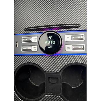 Tesla Model Y / Model 3 Fiziksel Dmeli Orta Konsol LCD USB Hub, Siyah Renk