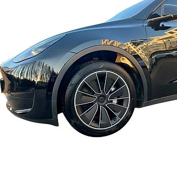 Tesla Model Y AEROX Jant Kapa Seti 19 n, Kurun Gri ve Mat Siyah Renk (4 Adet Set Olarak Satlmaktadr.)