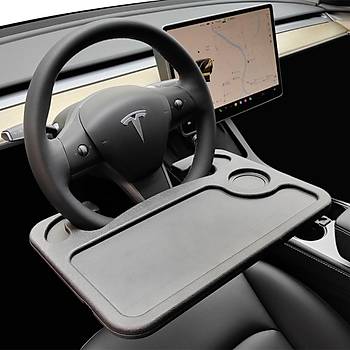 Tesla Model Y / Model 3 Direksiyona Taklan Portatif Masa, Siyah Renk