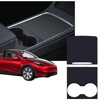 Tesla Model Y / Model 3  Orta Konsol Mat Siyah Kaplama Sticker, 2 Adet Set Olarak