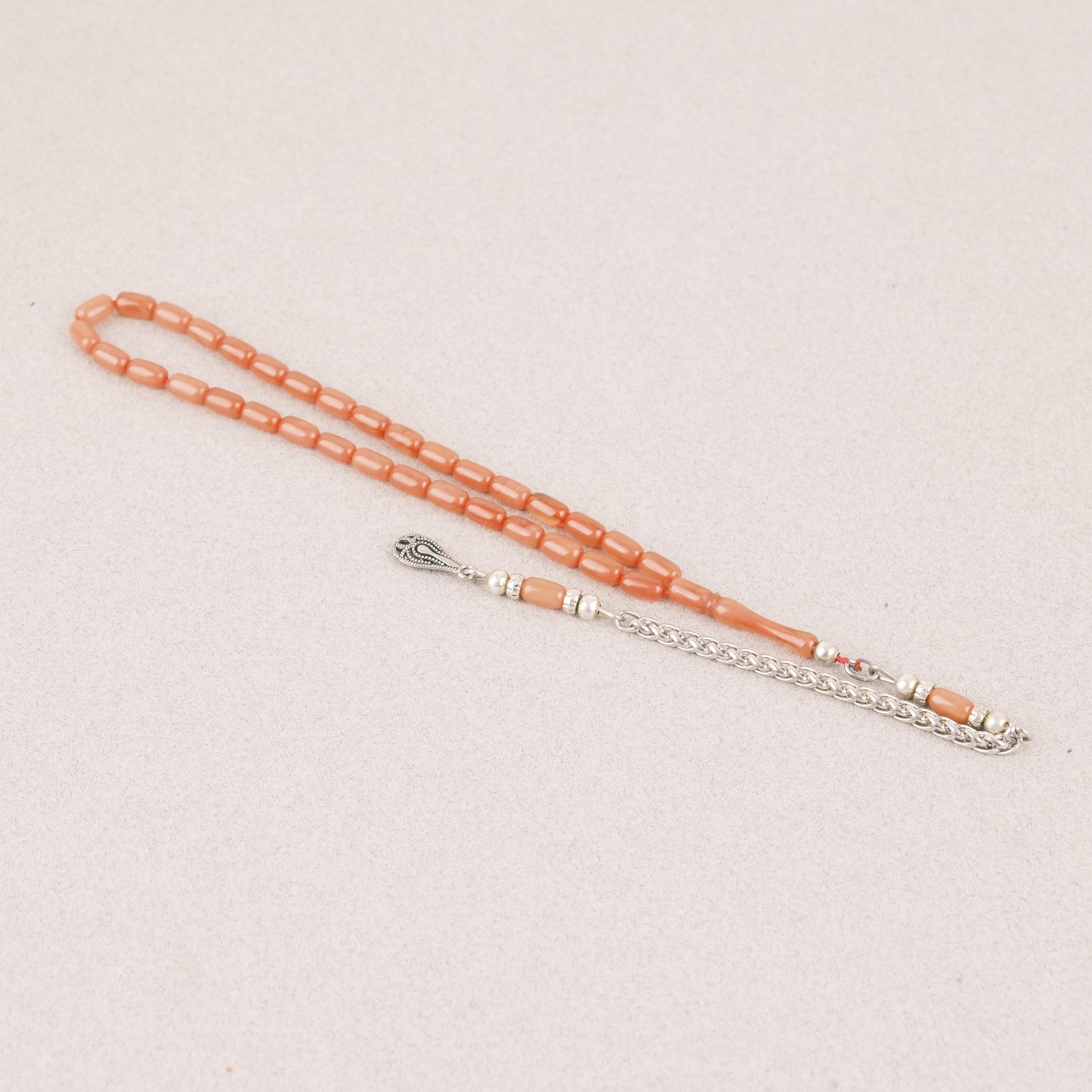 Sıkma Kehribar Bilek Boy Kapsül Kesim 4x7mm Sallama Tesbih
