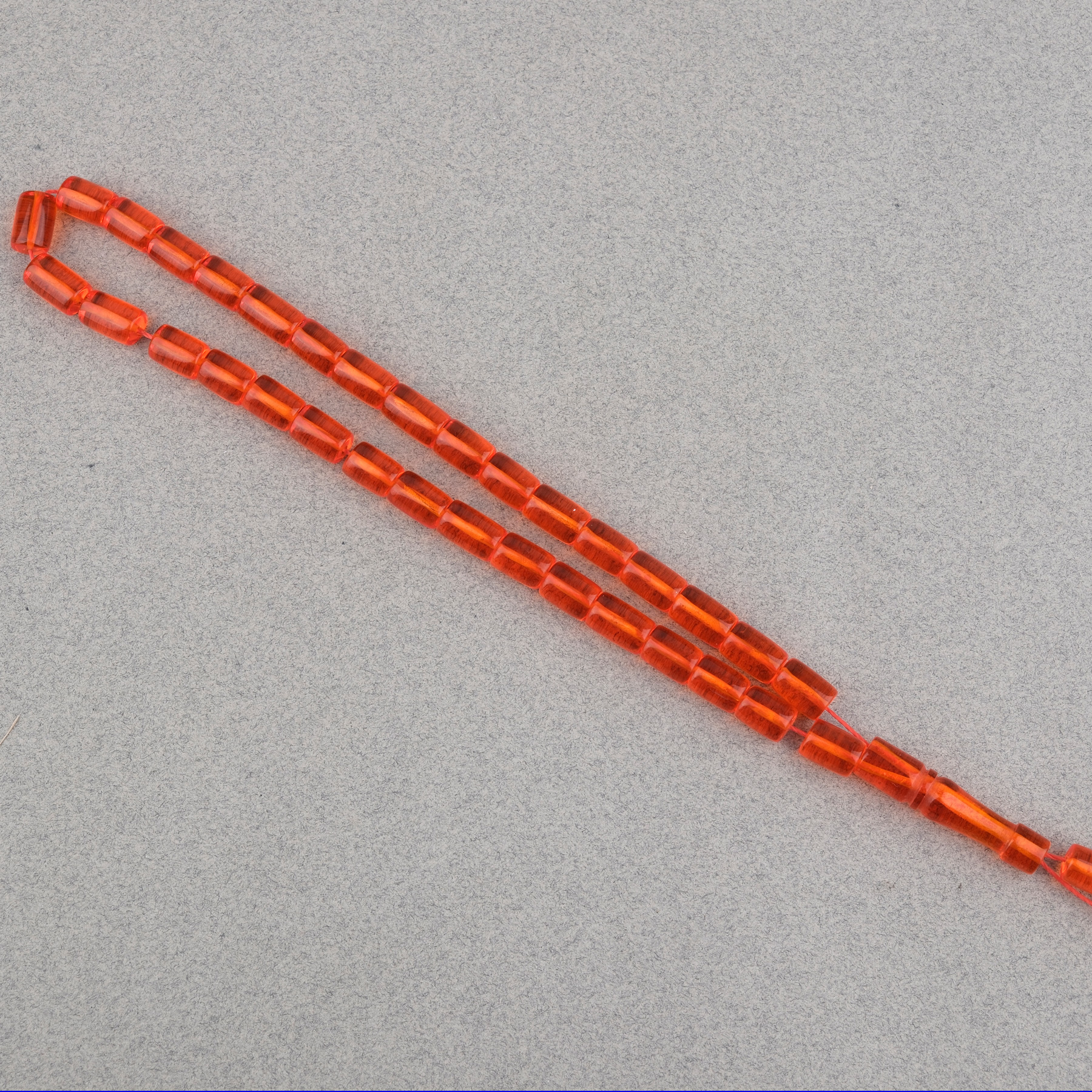 Uçak Camı Kesme Kesim 7x10mm Tesbih Püskülsüz Şeffaf Turuncu