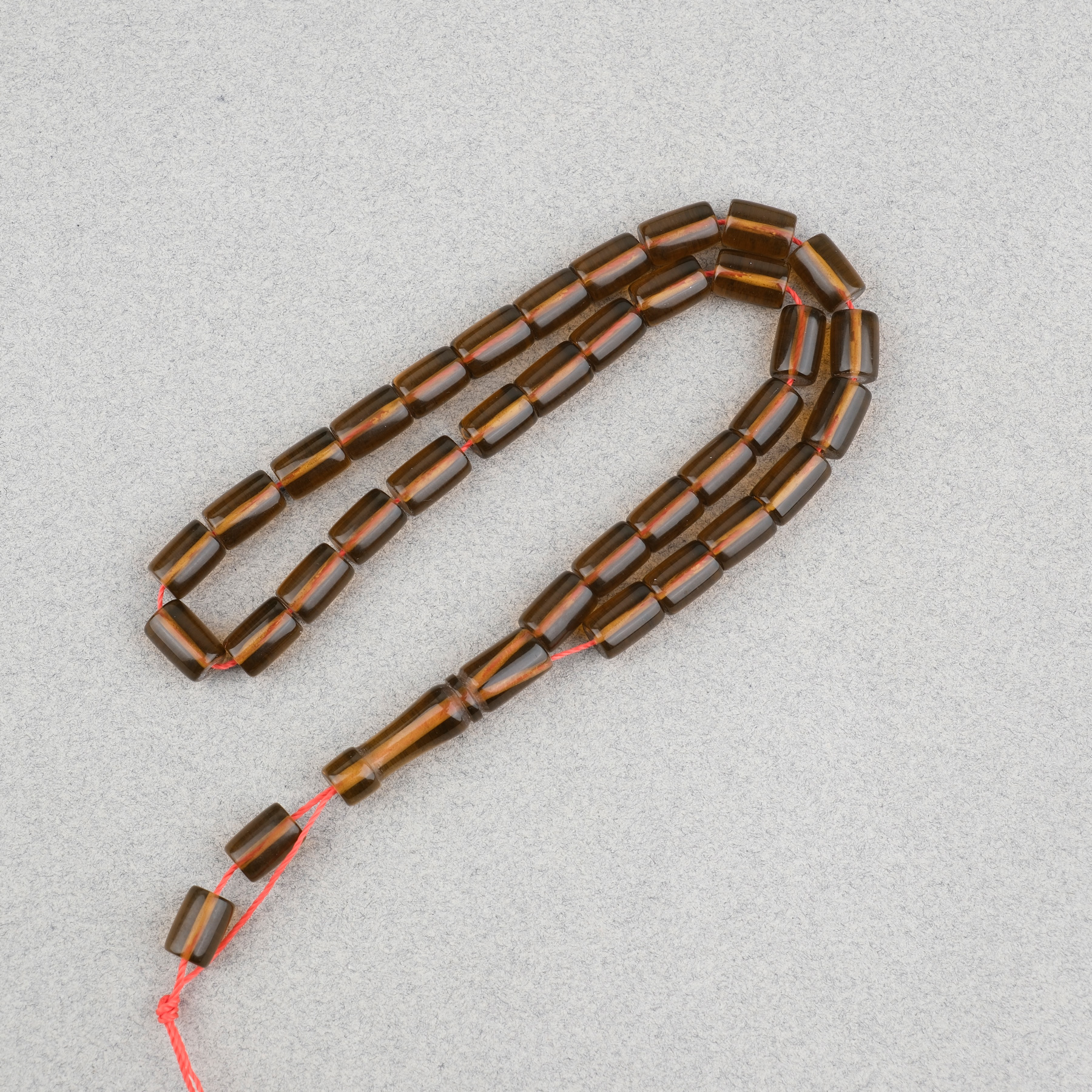 Uçak Camı Kesme Kesim 7x10mm Tesbih Püskülsüz Şeffaf Kahverengi