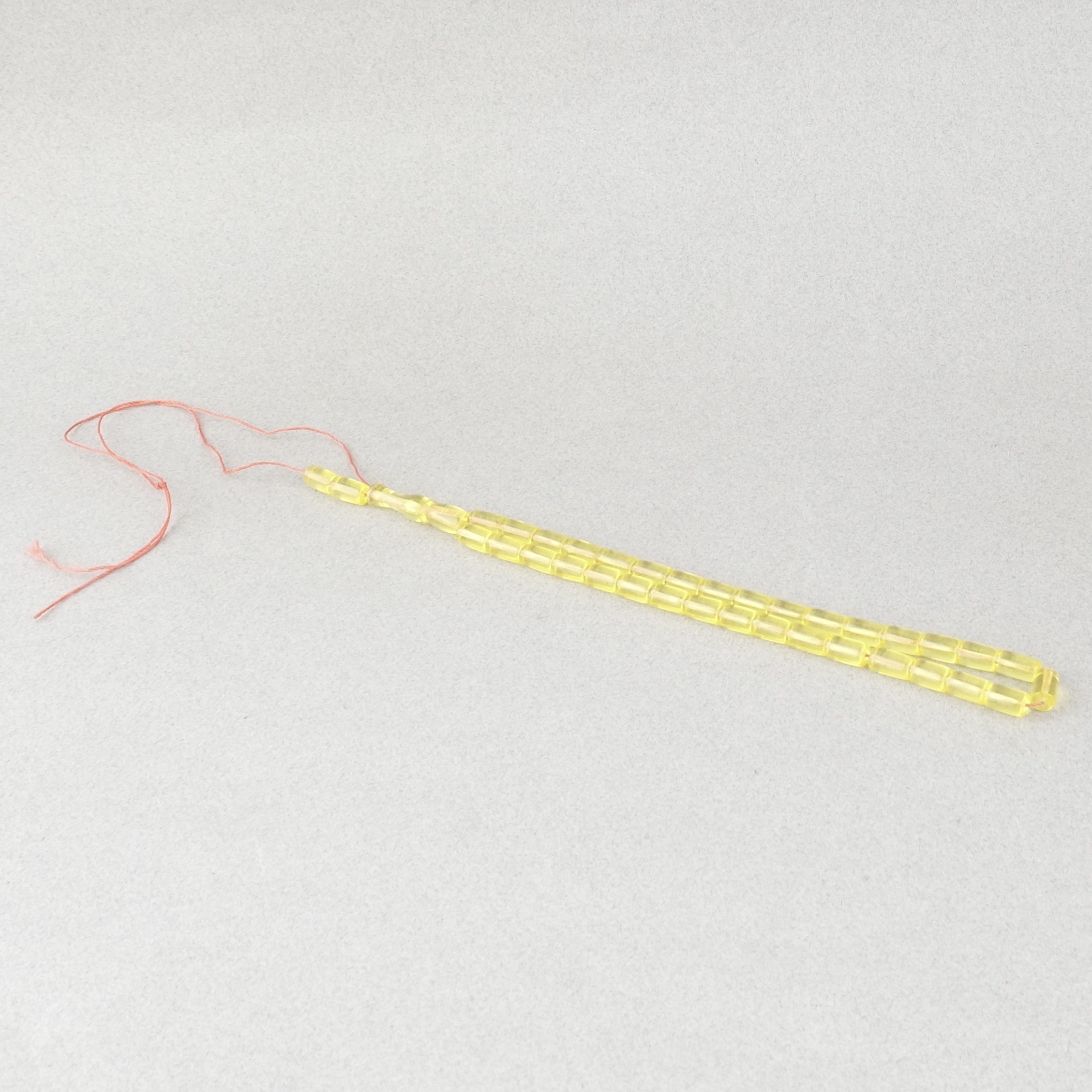 Uçak Camı Kesme Kesim 6x10mm Tesbih Püskülsüz Şeffaf Sarı