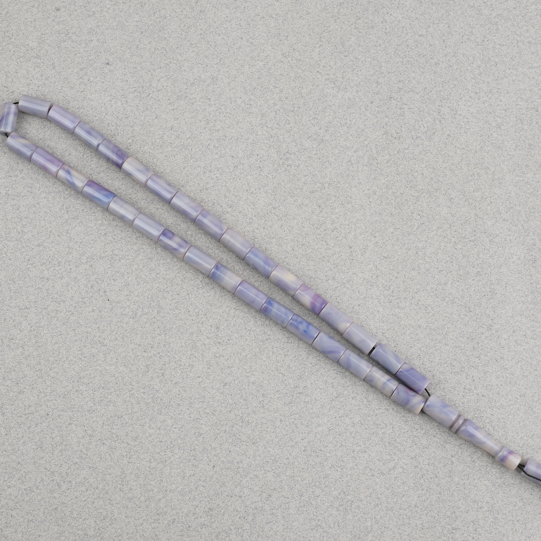 Sıkma Kehribar Kesme Kesim 6x10mm Tesbih Püskülsüz Açık Mavi