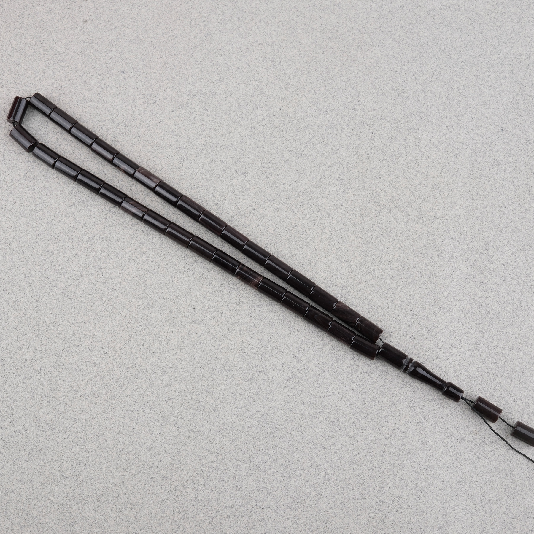 Sıkma Kehribar Kesme Kesim 6x10mm Tesbih Püskülsüz Kahverengi