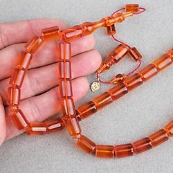 Ateş Kehribar Eski Heykel Objeden Kapsül Kesim 8x12mm Tesbih