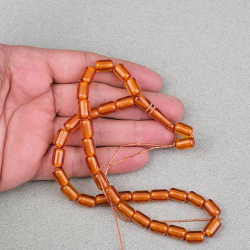 Ate� Kehribar Kaps�l Kesim 7x10.5mm- �effaf Kahverengi P�sk�ls�z