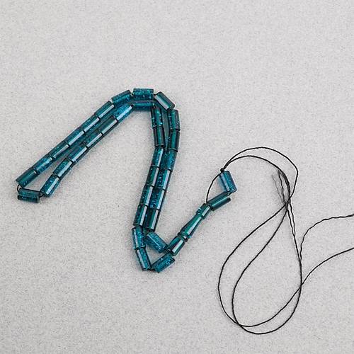 S�kma Kehribar Bilek Boy Kesme Kesim 5x9mm Tesbih -Koyu Ye�il