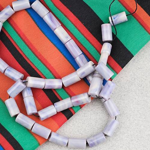 S�kma Kehribar Kesme Kesim 6x10mm Tesbih P�sk�ls�z A��k Mavi