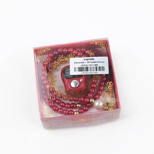 Zikirmatik Elektronik Tesbih ve 99luk Namaz Tesbih Seti -Krmz