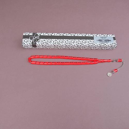 U�ak Cam� Kesme Kesim 7x10mm Tesbih Alpaka P�sk�ll�- �effaf K�rm�z�