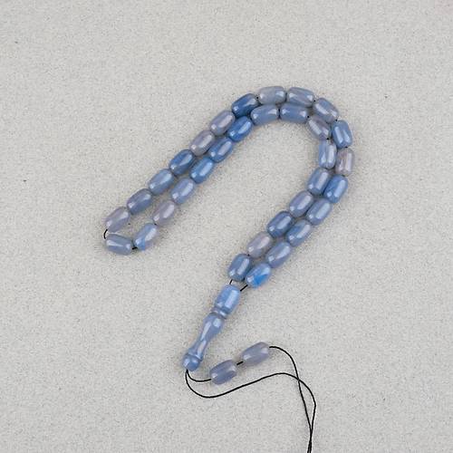 S�kma Kehribar Kaps�l Kesim 7x11mm Tesbih P�sk�ls�z G�k Mavisi