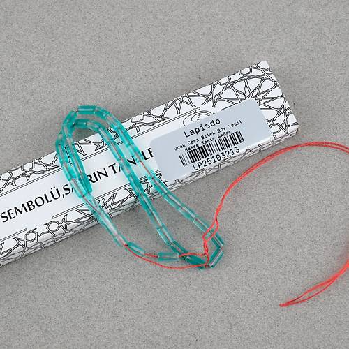 U�ak Cam� Kesme Kesim 4x8mm Tesbih -Ye�il