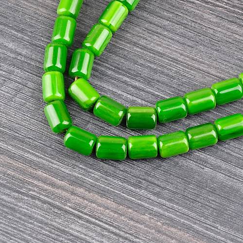 Katalin �ubuk Kaps�l Kesim 9x13mm Tesbih - Ye�il P�sk�ls�z