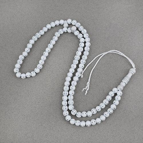 Hac Umre Hediyelik Ta�l� 99luk 7mm Tesbih - Beyaz