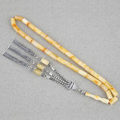 Rus Kaya Damla Kehribar 925Ayar G�m�� P�sk�l Kesme Kesim 5x10mm Tesbih