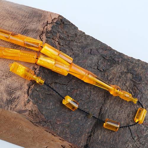 Katalin Kesme Kesim 7x11mm Tesbih - effaf Turuncu