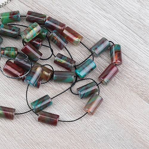 S�kma Kehribar Kesme Kesim 6x10mm- Ye�il- K�rm�z� P�sk�ls�z