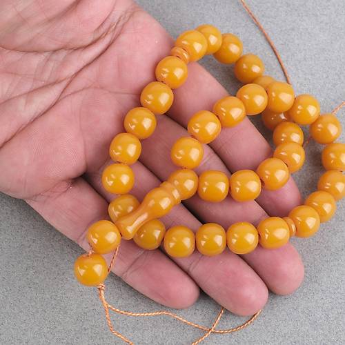 S�kma Kehribar K�re Kesim 11mm Tesbih -P�sk�ls�z