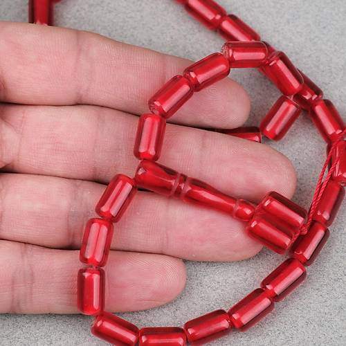 Ate� Kehribar Kaps�l Kesim 7x12mm- �effaf Bordo P�sk�ls�z