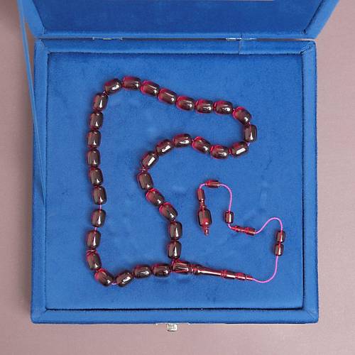 Alman Katalin Usta ��i �mzal� Kaps�l Kesim 9x11.5mm Tesbih - Bordo