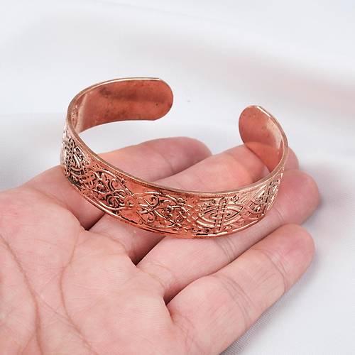 Saf Bak�r Bileklik I�i Grav�r Koruma Dual� Kad�n Erkek