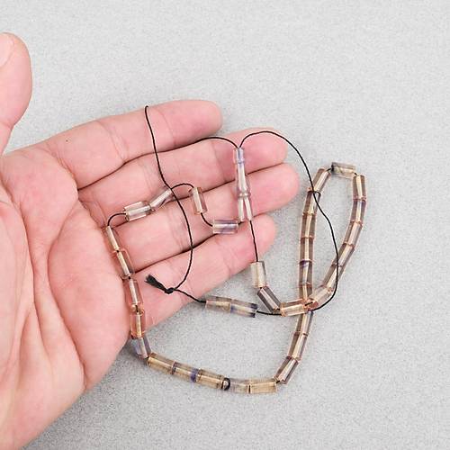 S�kma Kehribar Bilek Boy Kesme Kesim 5x9mm Tesbih -�effaf Siyah