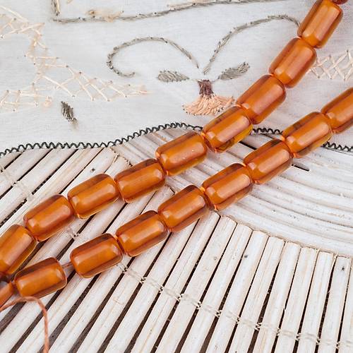 Ate� Kehribar Kaps�l Kesim 7x10.5mm- �effaf Kahverengi P�sk�ls�z