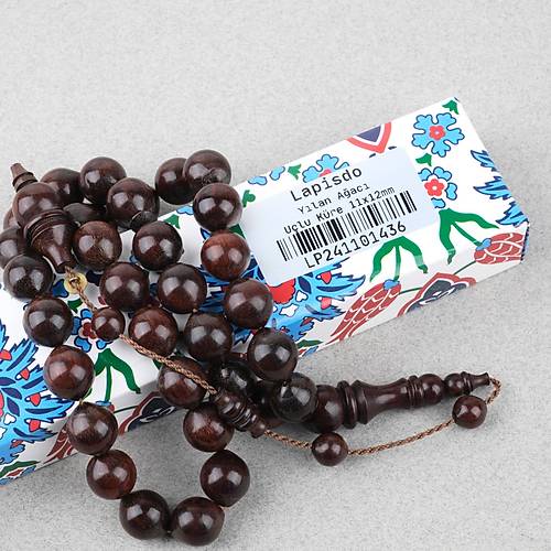 Y�lan A�ac� Usta ��i �mzal� U�lu K�re Kesim 11x12mm Tesbih