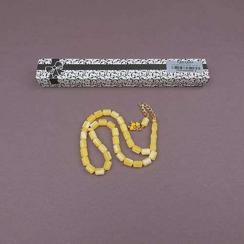 Beyrut Damla Alt�n Renk P�sk�l Yumu�ak Kesme Kesim 8x11mm Tesbih