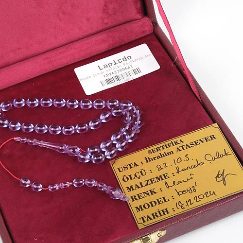 Katalin ubuk Kanada Beyzi Kesim 8x10.5mm Tesbih -Lila